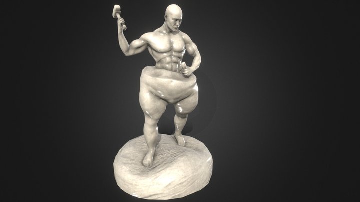 the self made man Statue - 4K PBR - Lowpoly 3D Model