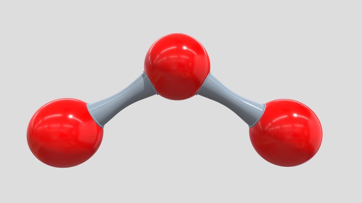 O3 Ozone Molecule 3D Model