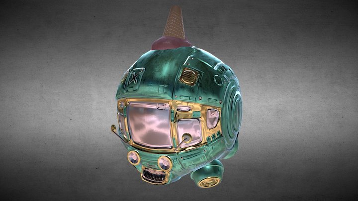 Futuristic Ice Cream Pod 3D Model