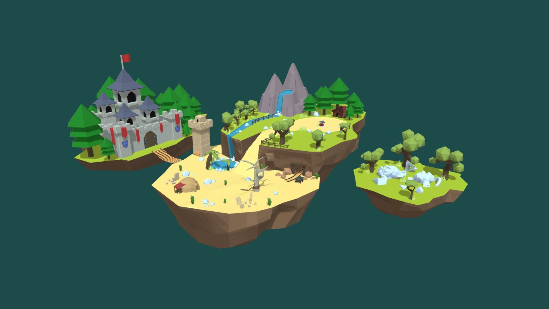 3d Low Poly Island - Download Free 3D model by Gabriel Alves ...