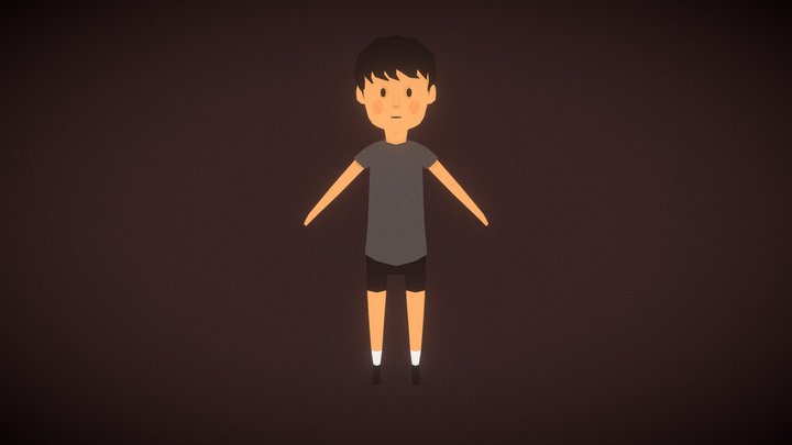 Low Poly Little Boy 3D Model