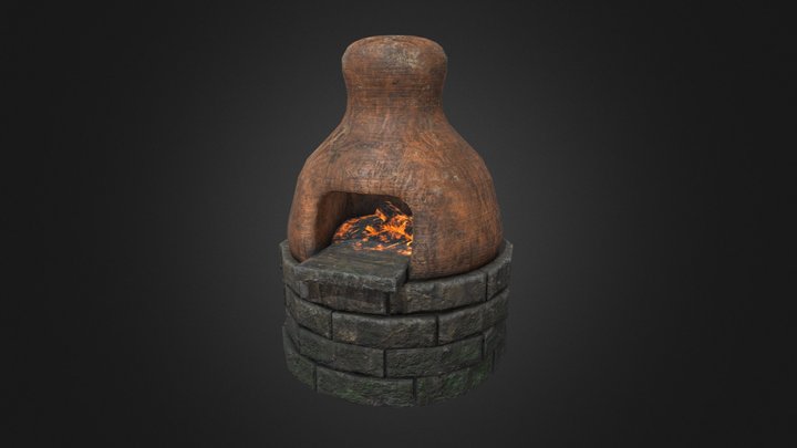 Handmade clay oven 3D Model