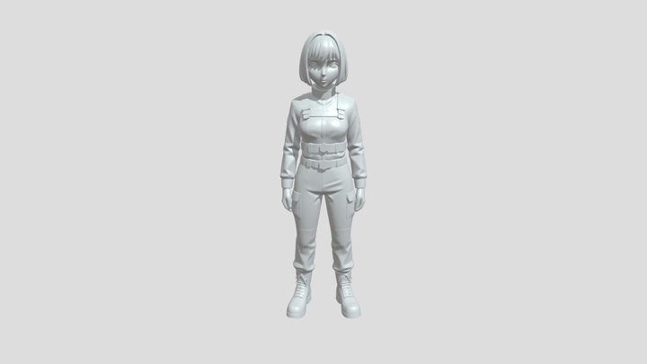 Anime girl in military uniform