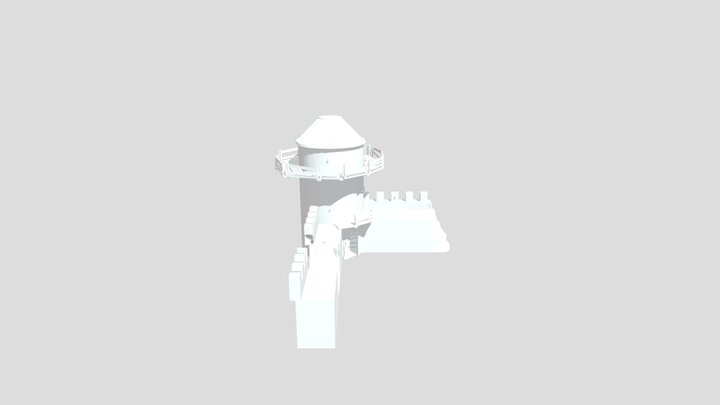 Tower and Walls 3D Model