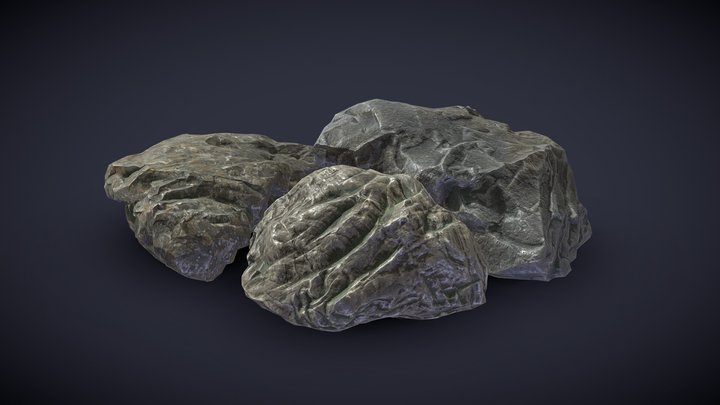 3_Stones_Set_01 3D Model