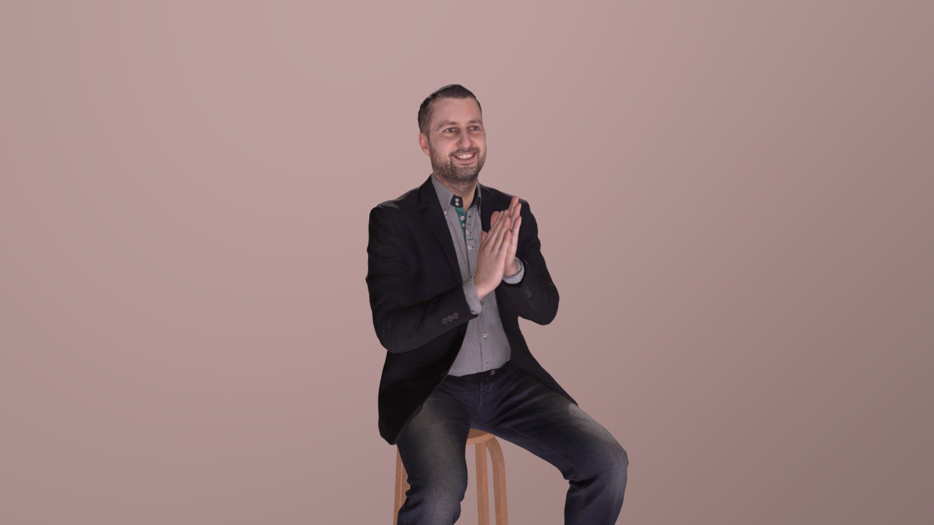 Sitting Man Casual Elegant Petr Clapping
