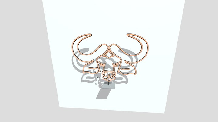 Büffel Kopf Lampe 3D Model