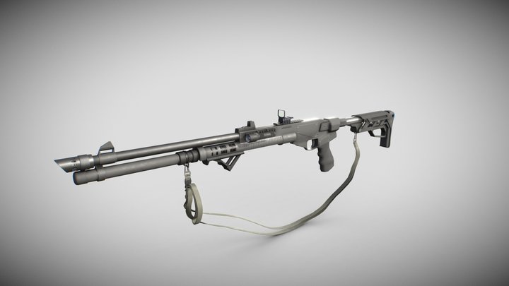 Sci-fi shotgun 3D Model