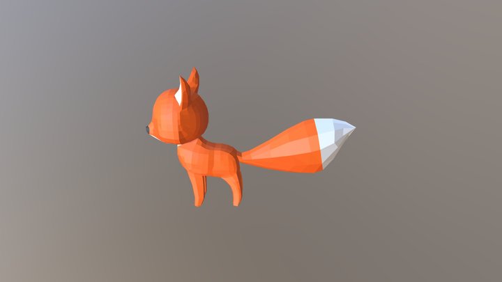 Low poly fox 3D Model