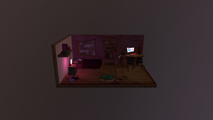 Cardboard Bedroom 3D Model