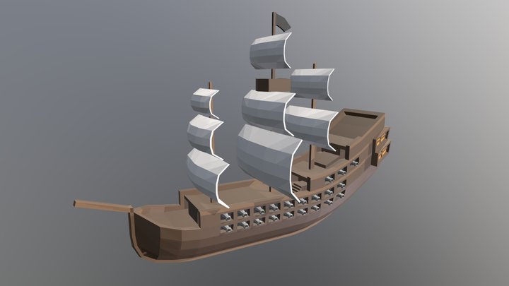 Pirate Ship (Low Poly) 3D Model