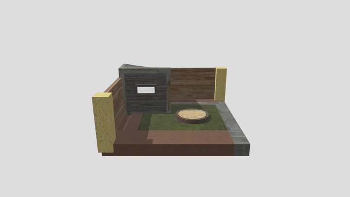 Garden Diorama Textured 3D Model