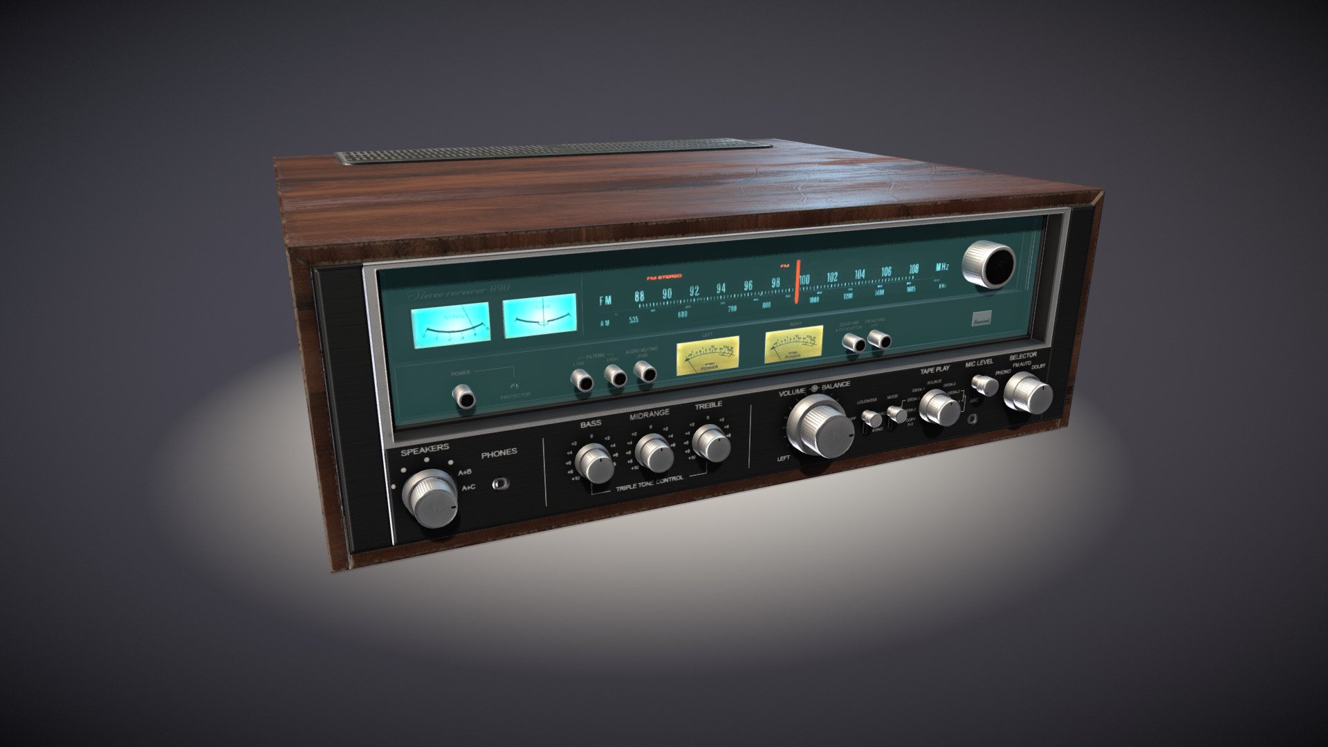 SALE Old Stereo Receiver - Buy Royalty Free 3D model by rvh [d997e74 ...