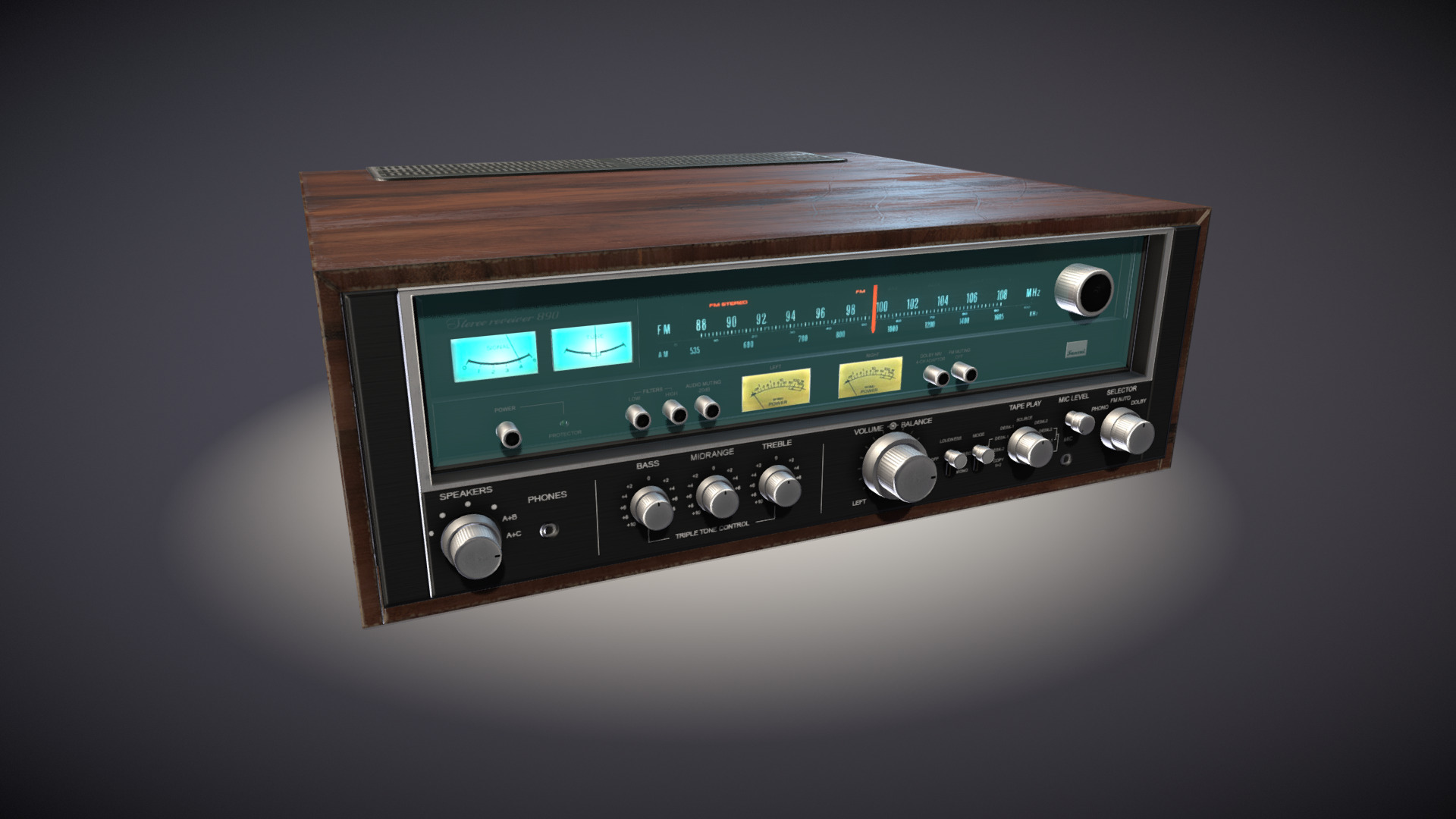 3D model SALE Old Stereo Receiver - This is a 3D model of the SALE Old Stereo Receiver. The 3D model is about graphical user interface.