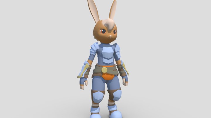 Bunny Guard Knight 3D Model