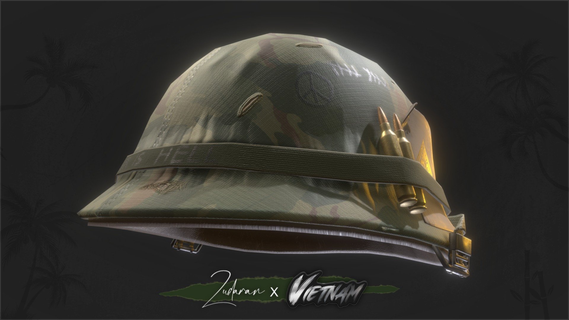 "Spade" M1 Vietnam Helmet Download Free 3D model by Zudaran (zuda