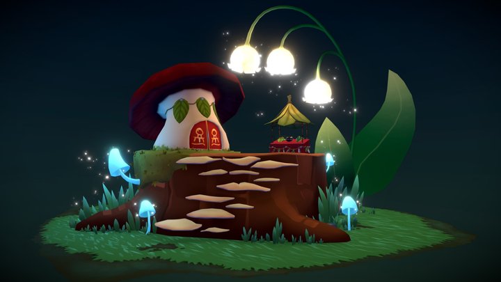 Little Mushroom Store 3D Model