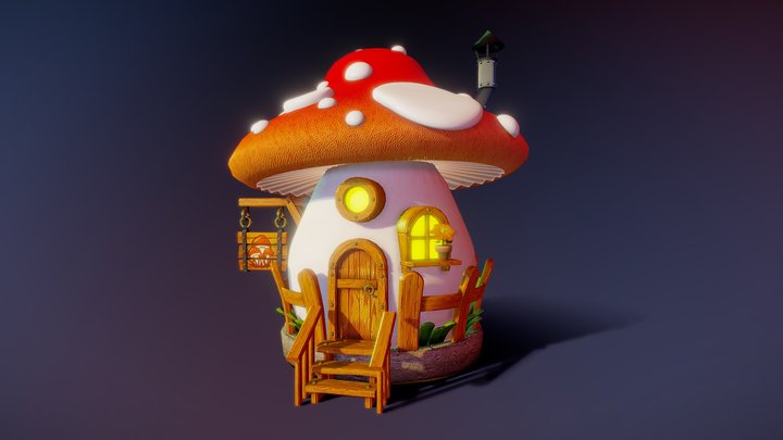 Mushroom House 3D Model