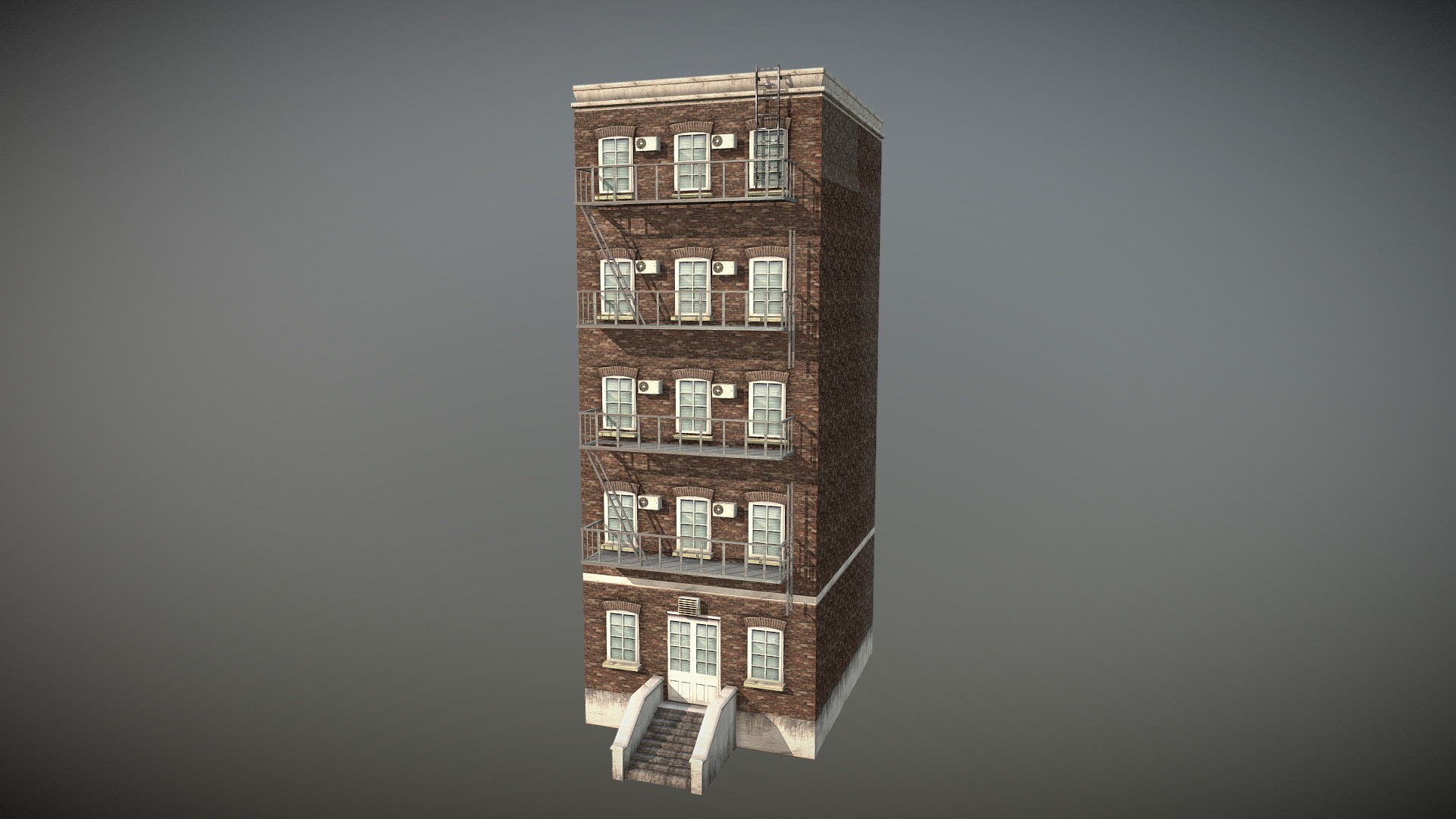 3D model Modern Building 4. - This is a 3D model of the Modern Building 4.. The 3D model is about a tall brick building.