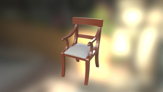 Regency Inlaid Dining Chair (Victorian Era) 3D Model