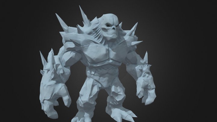 Giant Snow Ice Golem With Spikes – Kostenloses 3D-Modell STL