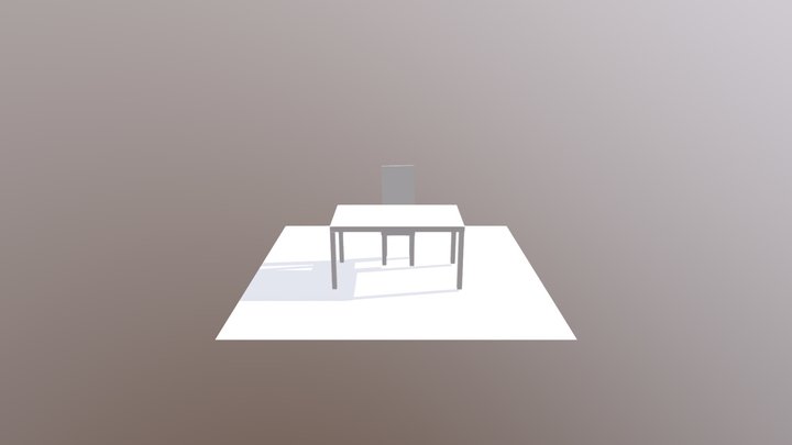 Table and chair 3D Model