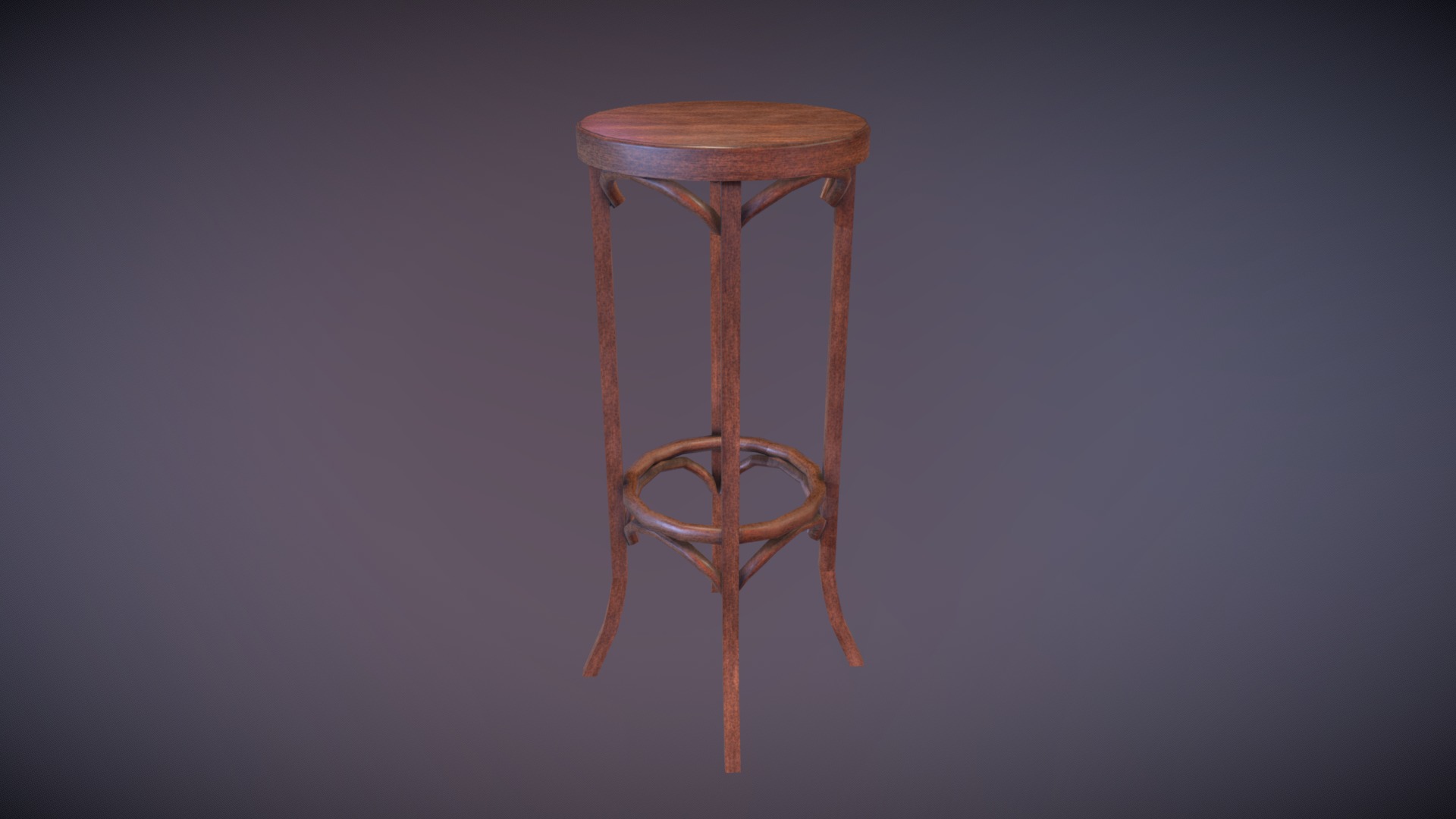 3D model Bar Stool Chair - This is a 3D model of the Bar Stool Chair. The 3D model is about a stool against a black background.