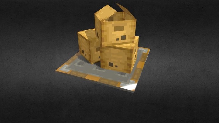 角落系列-纸箱子 3D Model