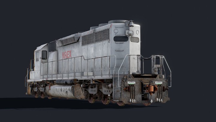 NREX-SD402B Game-Ready Locomotive 3D Model
