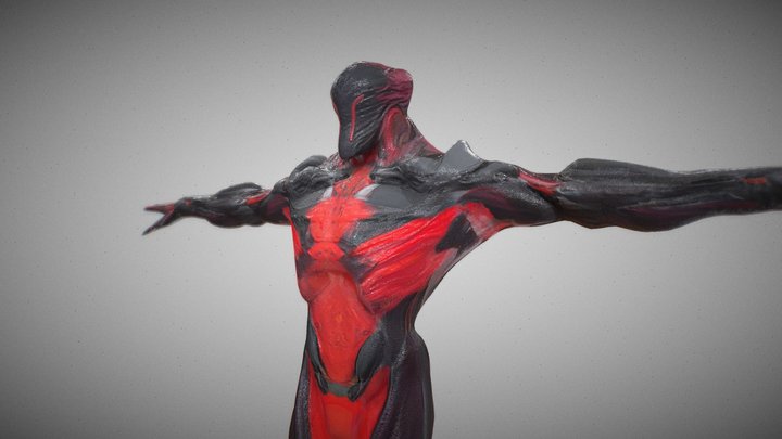 Dark Sci-Fi Warrior Futuristic Character Model 3D Model
