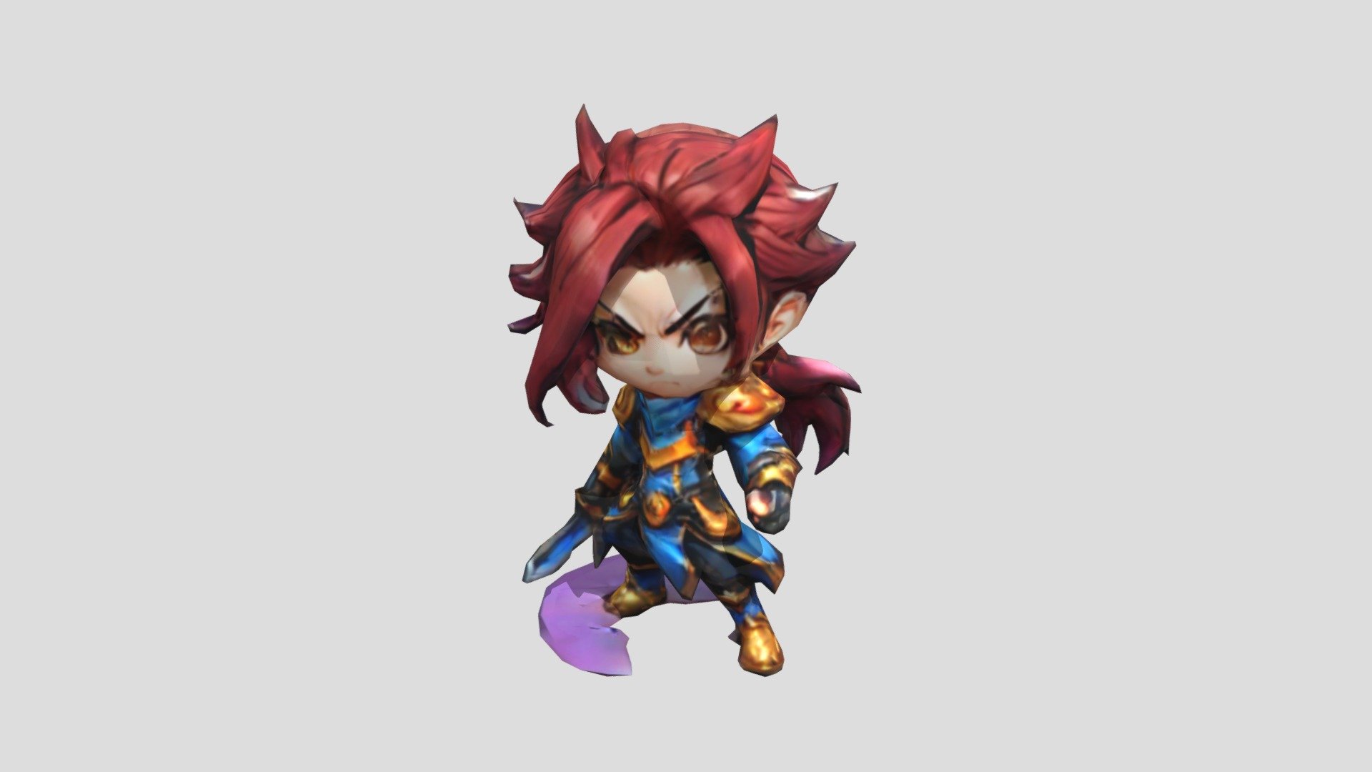 An angry cartoon character with red hair - Download Free 3D model by ...