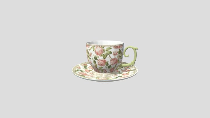 Cup and plate 3D Model