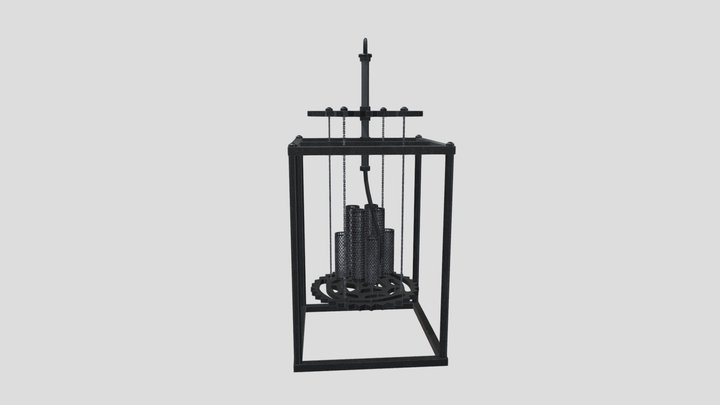 SteamPunk Ceiling Light Fixture 3D Model