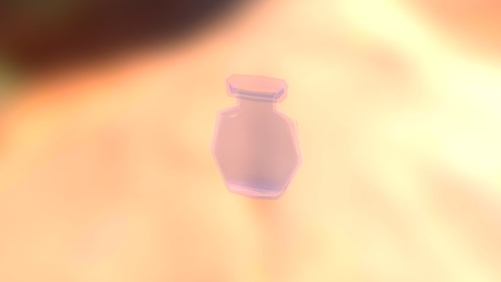 Small Lowpoly Glass Bottle 3D Model