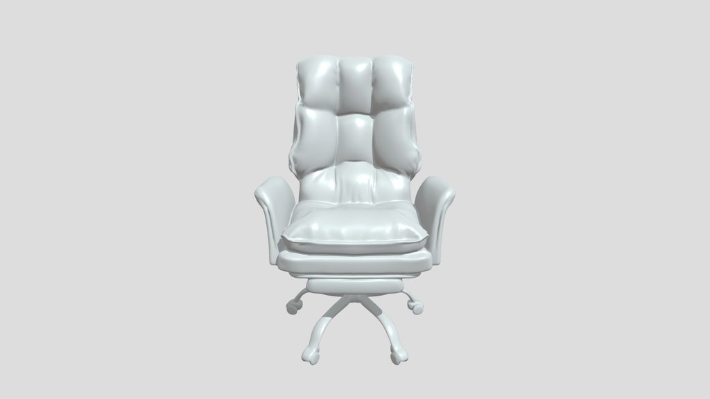White office chair with footrest