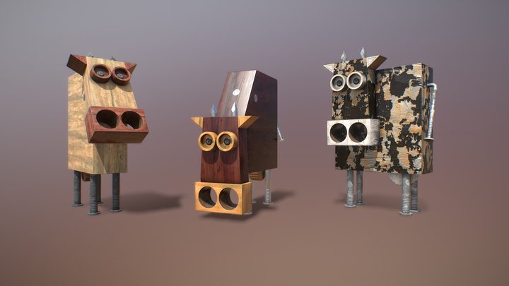 Wooden Cow – Modello 3D gratuito STL