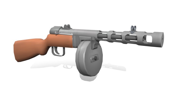 PPSh-41 in Team Fortress 2 Style 3D Model