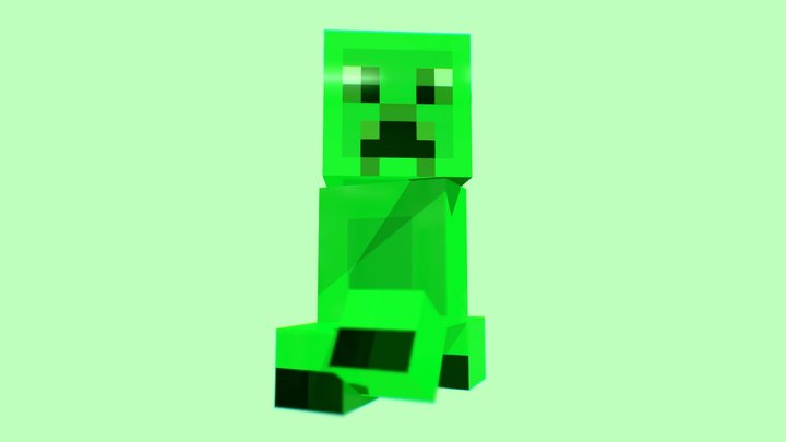 3D model Minecraft Creeper Deluxe VR / AR / low-poly