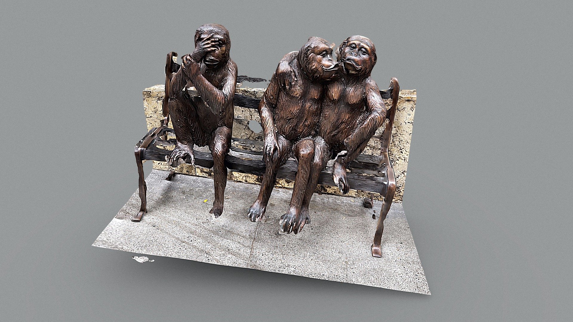 Three monkeys statue in Chinatown