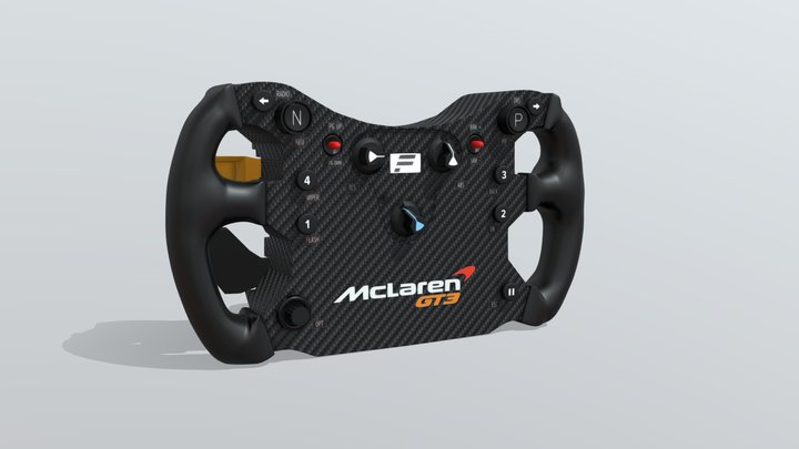 McLaren GT3 Steering Wheel 3D Model