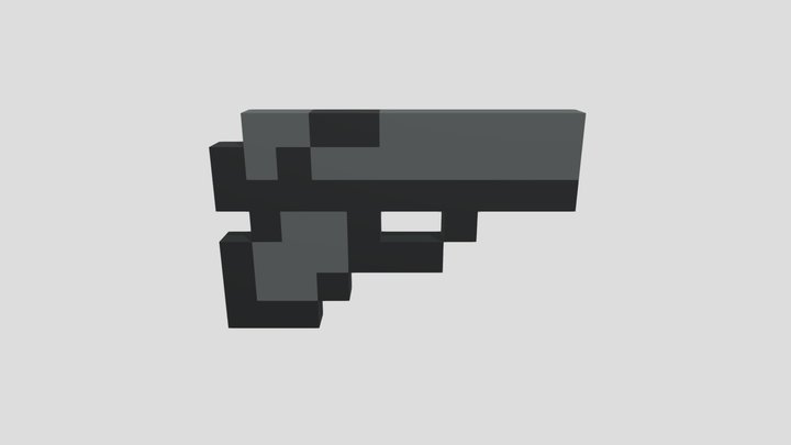 8bit Pistol 3D Model