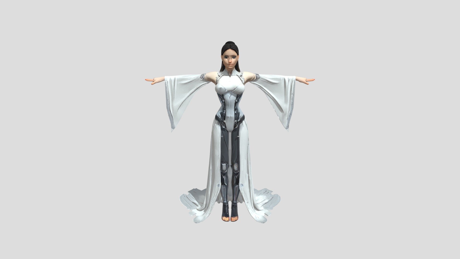 Futuristic woman in robe - Download Free 3D model by ...
