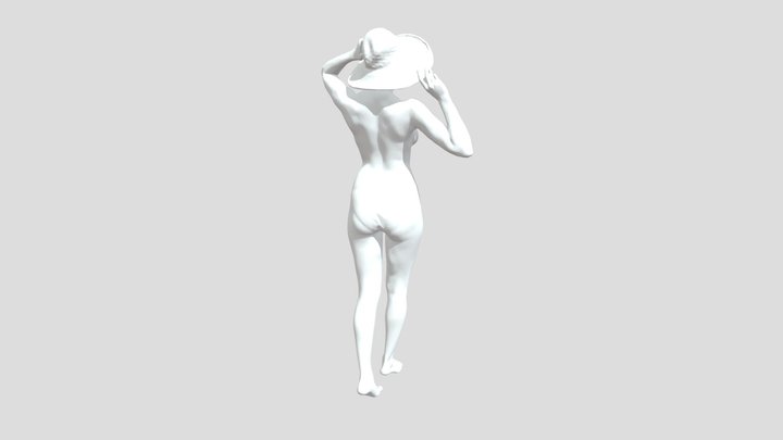 Naked_ Woman_ Stand_3dbarcode.ir 3D Model