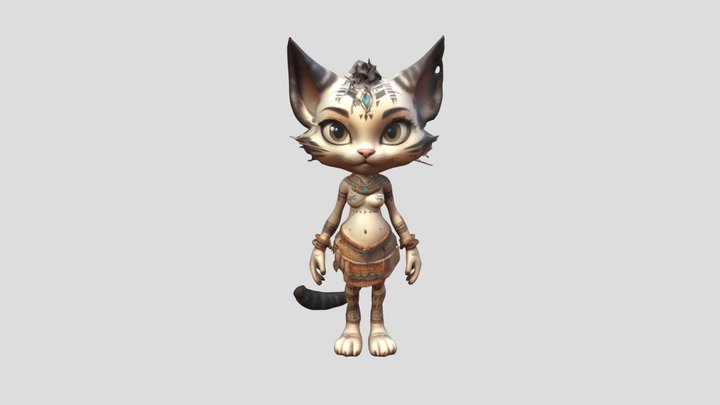 Cat Tribe Commoner 3D Model