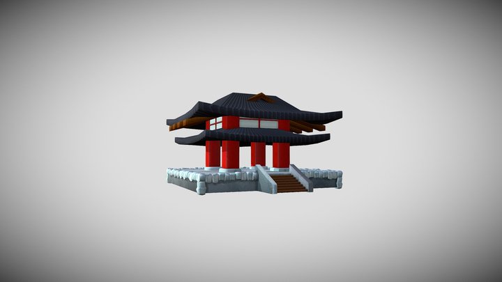 Stylized Outdoor Temple 3D Model