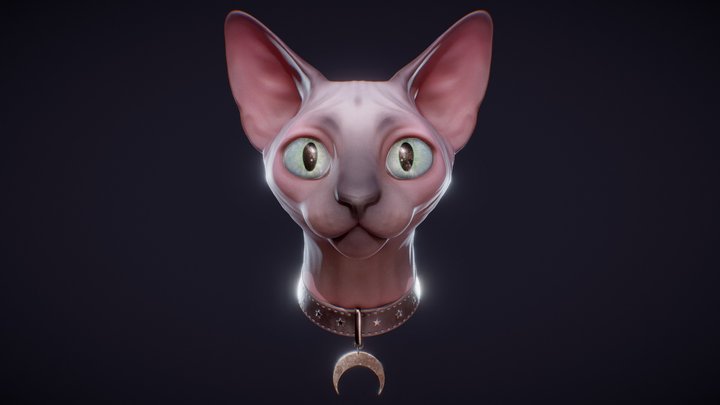 Spooky Sphynx 3D Model