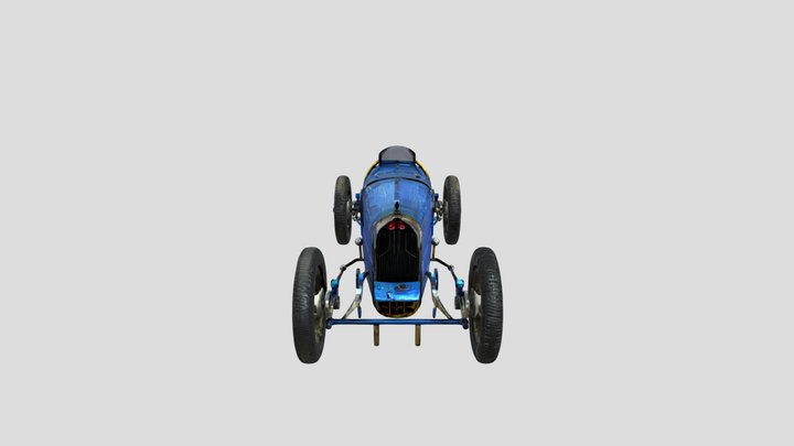 Blue vintage race car 3D Model