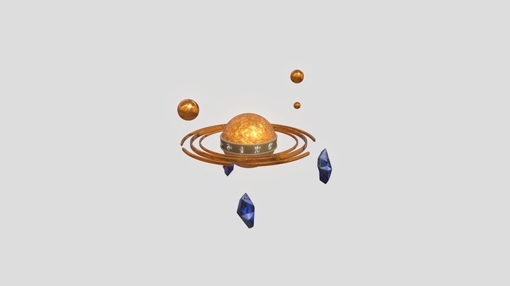 An Animated Golden Orb 3D Model