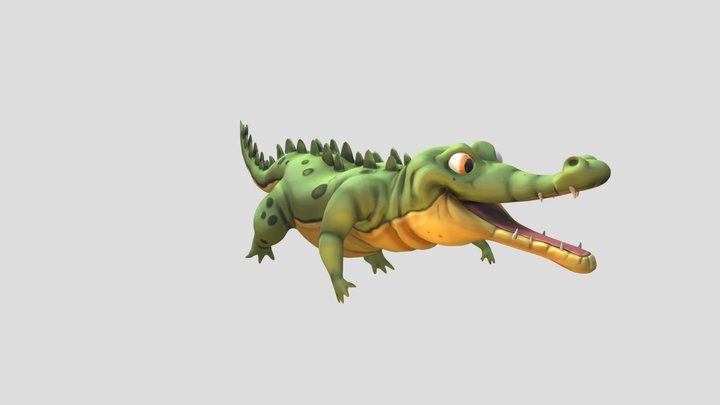 Cartoony Crocodile 3D Model