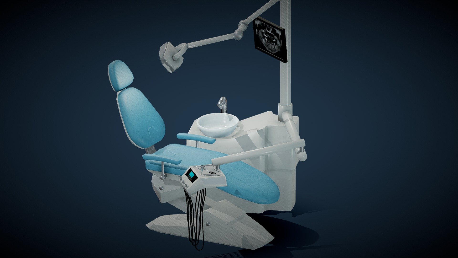 Dentist Chair Low Poly 3D model by karolins_arts [d9bf7ee] Sketchfab